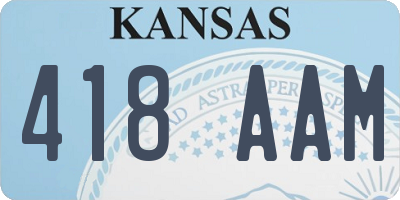 KS license plate 418AAM