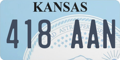 KS license plate 418AAN