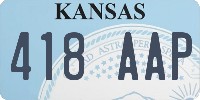 KS license plate 418AAP