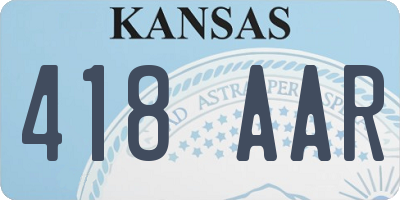 KS license plate 418AAR