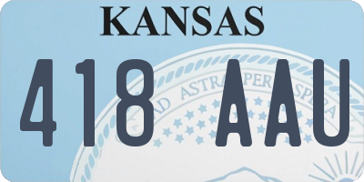 KS license plate 418AAU