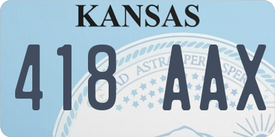 KS license plate 418AAX