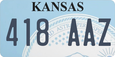 KS license plate 418AAZ