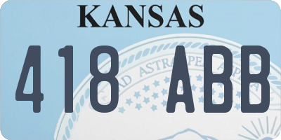KS license plate 418ABB