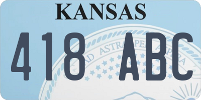 KS license plate 418ABC