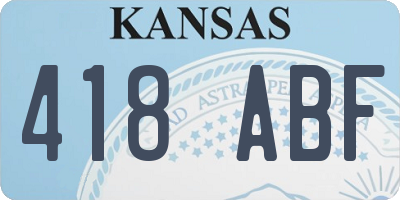 KS license plate 418ABF