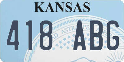 KS license plate 418ABG