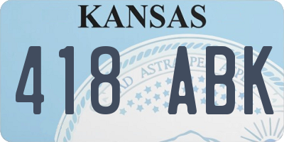 KS license plate 418ABK