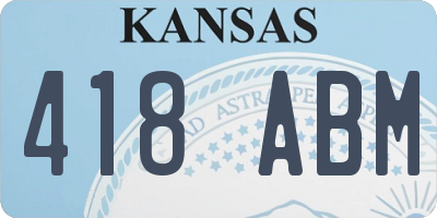 KS license plate 418ABM