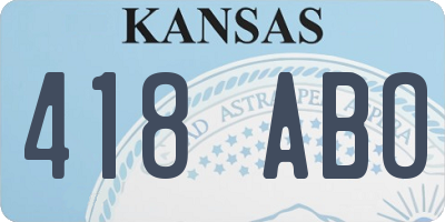 KS license plate 418ABO