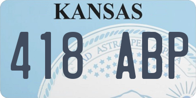 KS license plate 418ABP