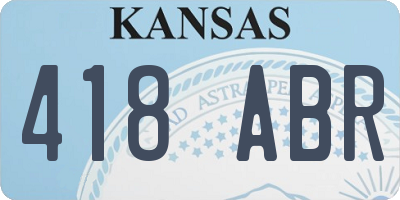 KS license plate 418ABR
