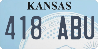 KS license plate 418ABU