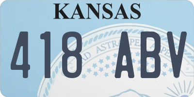 KS license plate 418ABV