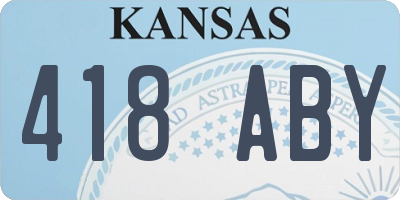 KS license plate 418ABY