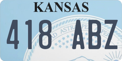 KS license plate 418ABZ