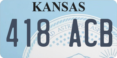 KS license plate 418ACB