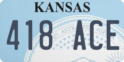KS license plate 418ACE