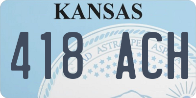 KS license plate 418ACH