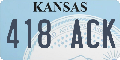 KS license plate 418ACK