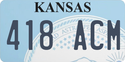 KS license plate 418ACM