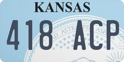 KS license plate 418ACP