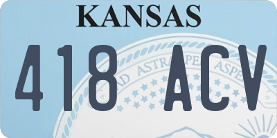 KS license plate 418ACV