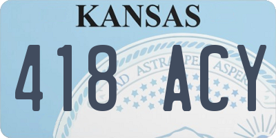KS license plate 418ACY