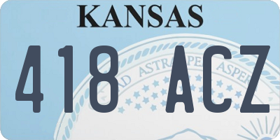 KS license plate 418ACZ
