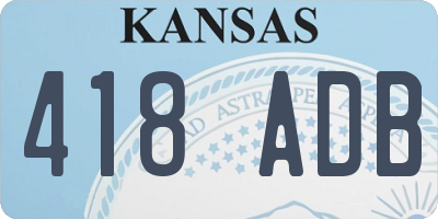 KS license plate 418ADB