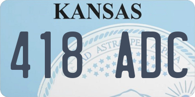 KS license plate 418ADC
