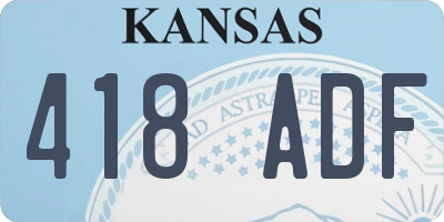 KS license plate 418ADF