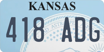 KS license plate 418ADG