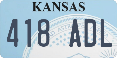 KS license plate 418ADL