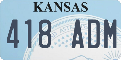 KS license plate 418ADM