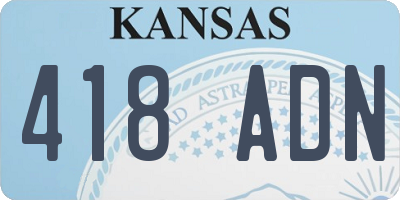 KS license plate 418ADN