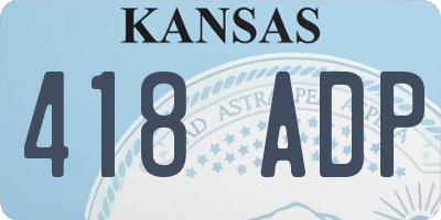 KS license plate 418ADP