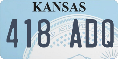 KS license plate 418ADQ