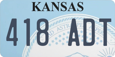 KS license plate 418ADT