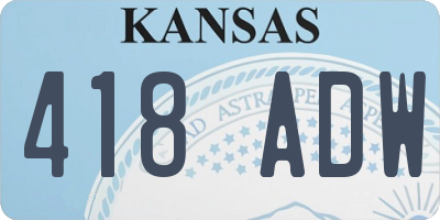 KS license plate 418ADW