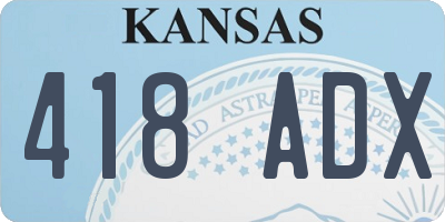 KS license plate 418ADX