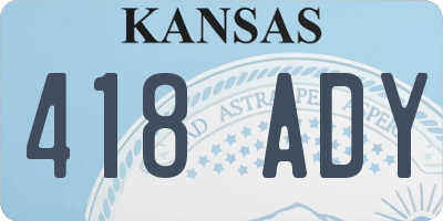 KS license plate 418ADY