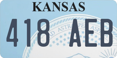 KS license plate 418AEB