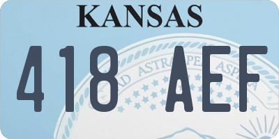 KS license plate 418AEF
