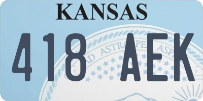 KS license plate 418AEK