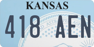 KS license plate 418AEN