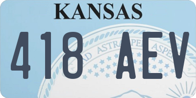 KS license plate 418AEV