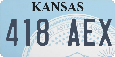 KS license plate 418AEX