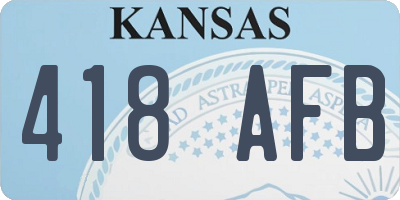 KS license plate 418AFB