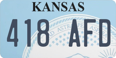 KS license plate 418AFD